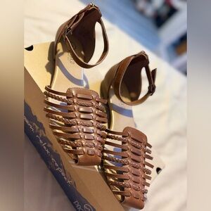 Pacifica Brown Strappy Braided Sandals